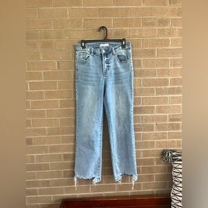 Straight Leg Women's Jeans in Light Blue